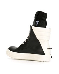 Мужские черные кожаные высокие кеды от Rick Owens