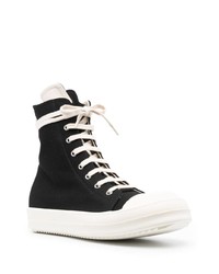 Мужские черные кожаные высокие кеды от Rick Owens DRKSHDW