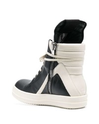 Мужские черные кожаные высокие кеды от Rick Owens