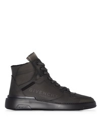 Мужские черные кожаные высокие кеды от Givenchy