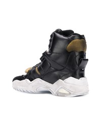 Мужские черные кожаные высокие кеды от Maison Margiela