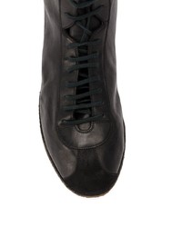 Мужские черные кожаные высокие кеды от Guidi