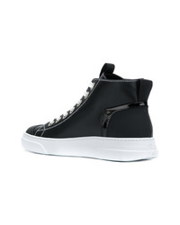 Мужские черные кожаные высокие кеды от Bruno Bordese