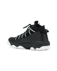 Мужские черные кожаные высокие кеды от Fila