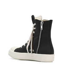 Мужские черные кожаные высокие кеды от Rick Owens DRKSHDW