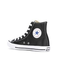 Мужские черные кожаные высокие кеды от Converse