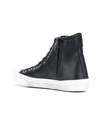 Мужские черные кожаные высокие кеды от Philippe Model