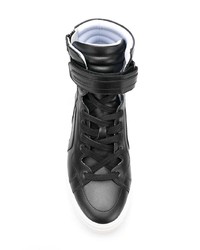 Мужские черные кожаные высокие кеды от Pierre Hardy