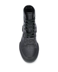 Мужские черные кожаные высокие кеды от Both