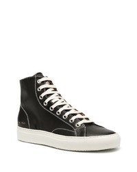 Мужские черные кожаные высокие кеды от Common Projects