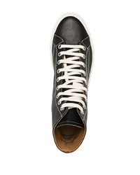 Мужские черные кожаные высокие кеды от Common Projects