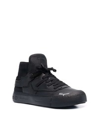 Мужские черные кожаные высокие кеды от Salvatore Ferragamo