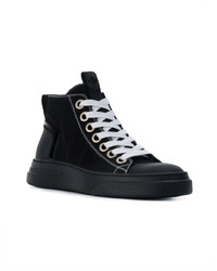 Мужские черные кожаные высокие кеды от Bruno Bordese