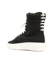 Мужские черные кожаные высокие кеды от D.GNAK