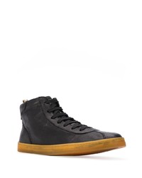 Мужские черные кожаные высокие кеды от Officine Creative