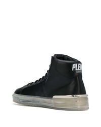 Мужские черные кожаные высокие кеды от Philipp Plein