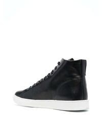 Мужские черные кожаные высокие кеды от OZWALD BOATENG