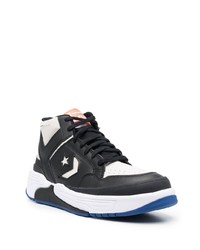 Мужские черные кожаные высокие кеды от Converse