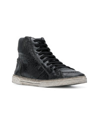 Мужские черные кожаные высокие кеды от Saint Laurent
