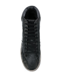 Мужские черные кожаные высокие кеды от Saint Laurent