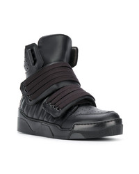 Мужские черные кожаные высокие кеды от Les Hommes