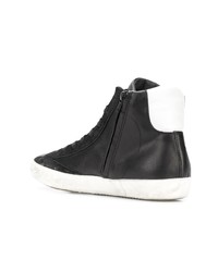 Мужские черные кожаные высокие кеды от Philippe Model
