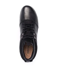 Мужские черные кожаные высокие кеды от Geox