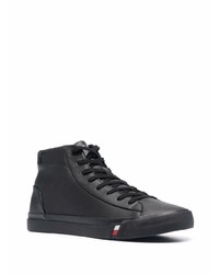 Мужские черные кожаные высокие кеды от Tommy Hilfiger