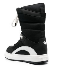 Мужские черные кожаные высокие кеды от DSQUARED2