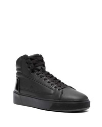 Мужские черные кожаные высокие кеды от Calvin Klein