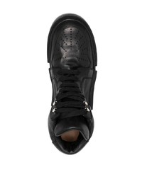 Мужские черные кожаные высокие кеды от Guidi