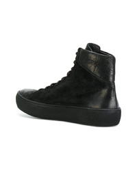 Мужские черные кожаные высокие кеды от The Last Conspiracy