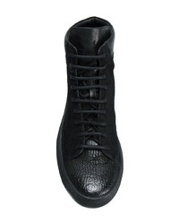 Мужские черные кожаные высокие кеды от The Last Conspiracy