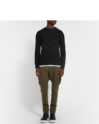 Мужские черные кожаные высокие кеды от Balmain