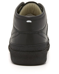 Женские черные кожаные высокие кеды от Maison Margiela