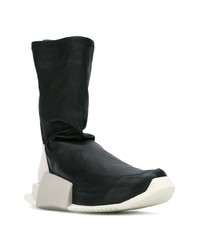 Женские черные кожаные высокие кеды от Adidas By Rick Owens