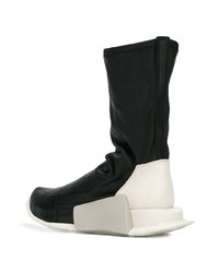 Женские черные кожаные высокие кеды от Adidas By Rick Owens