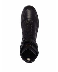 Мужские черные кожаные высокие кеды от Officine Creative