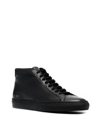 Мужские черные кожаные высокие кеды от Common Projects