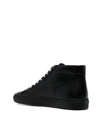 Мужские черные кожаные высокие кеды от Common Projects