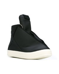 Мужские черные кожаные высокие кеды от Rick Owens DRKSHDW