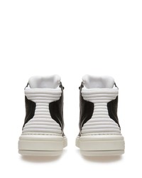 Мужские черные кожаные высокие кеды от Bally