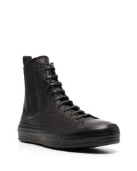 Мужские черные кожаные высокие кеды от Officine Creative