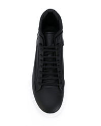 Мужские черные кожаные высокие кеды от Etq.