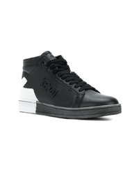 Мужские черные кожаные высокие кеды от Kenzo