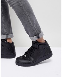 Мужские черные кожаные высокие кеды от Nike