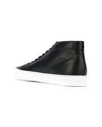 Мужские черные кожаные высокие кеды от Common Projects