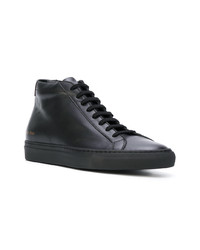 Мужские черные кожаные высокие кеды от Common Projects