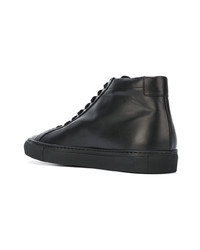 Мужские черные кожаные высокие кеды от Common Projects