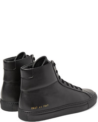 Мужские черные кожаные высокие кеды от Common Projects